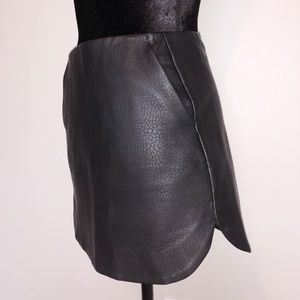 Topshop Black Leather mini skirt